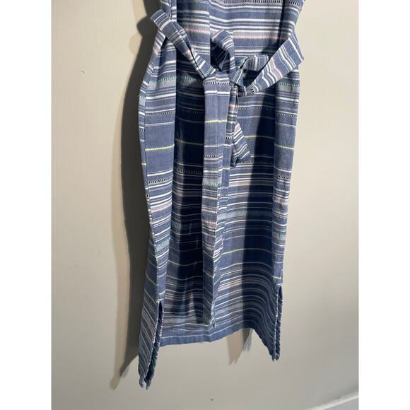 Marine Layer Brea Striped Tie Front Knee Length Cotton Dress - Picture 4 of 10